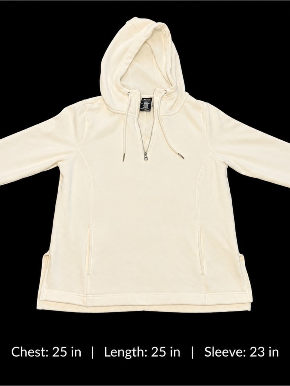 Avia Women’s Cream Quarter Zip Fleece Hoodie Small 4-6 Athleisure